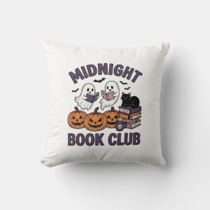 Cojín Decorativo Club de lectura de Halloween de Medianoche Diseño_