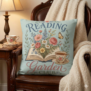 Cojín Decorativo Club de lectura de jardín Cottagecore Floral