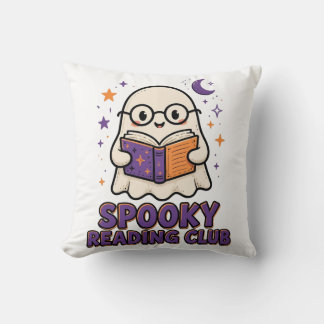 Cojín Decorativo Club de lectura espeluznante fantasma lindo leyend