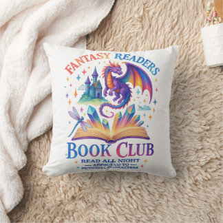Cojín Decorativo Club de libros de lectores de fantasía...