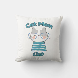 Cojín Decorativo Club de Mamá Gata – Divertido Amante Felino para P