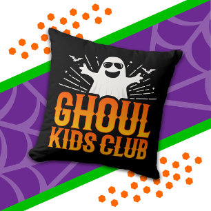 Cojín Decorativo Club de Niños Brujos Fantasmas Espeluznantes Funny