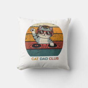 Cojín Decorativo CLUB DE PAPÁ GATO / Divertido Retro
