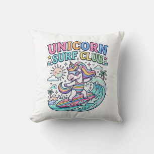 Cojín Decorativo Club de Surf Unicornio