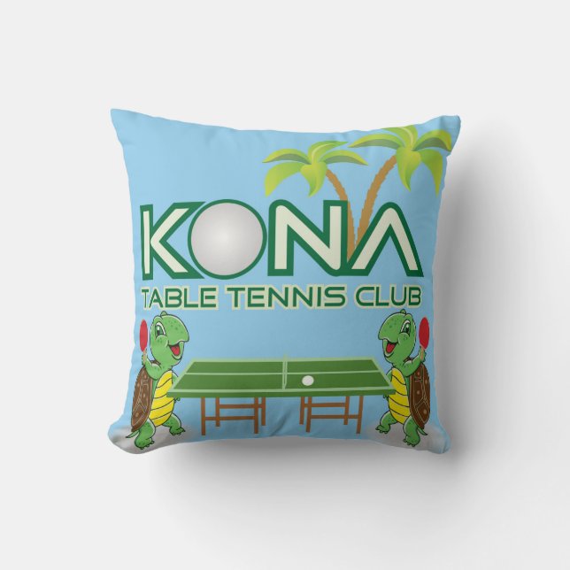 Cojín Decorativo Club de tenis de mesa de Kona (Anverso)