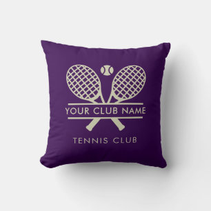 Cojín Decorativo Club de Tenis Nombre Equipo País Oficina Púrpura