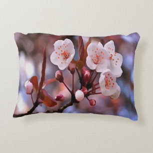 Cojín Decorativo Clúster con flores de cerezo con rosa y azul