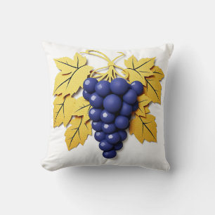 Cojín Decorativo Clúster de uvas de corte de papel con elegante