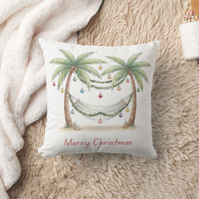 Cojín Decorativo Coastal Christmas Palm Trees With Hammock (Manta)