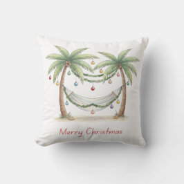 Cojín Decorativo Coastal Christmas Palm Trees With Hammock