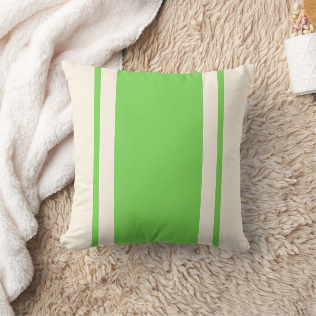 Cojín Decorativo Coastal Stripe Throw Pillow – Lime & Cream (Manta)