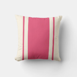 Cojín Decorativo Coastal Stripe Throw Pillow – Raspberry & Cream