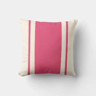 Cojín Decorativo Coastal Stripe Throw Pillow – Raspberry & Cream