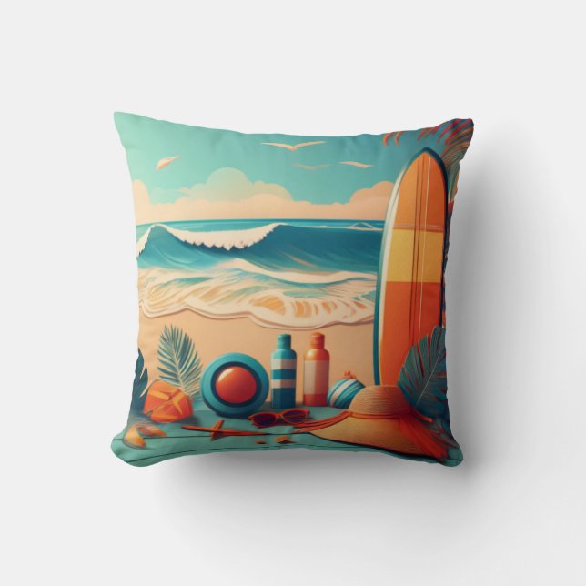 Cojín Decorativo Coastal Summer Vibes Doble-Lado Cushion (Anverso)