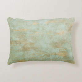 Cojín Decorativo Cobre Oxidado y Textura Verde