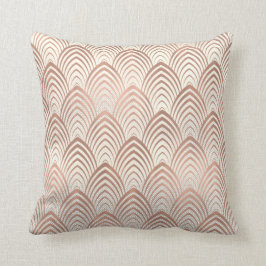 Cojín Decorativo Cobre rosa Sepia Art Deco Escales de conchas marin