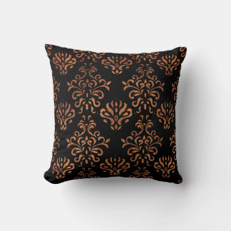 Cojín Decorativo Cobre y Damasco Negro