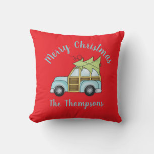 Cojín Decorativo Coche con árbol de Navidad