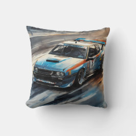 Cojín Decorativo Coche de Carreras azul deportivo