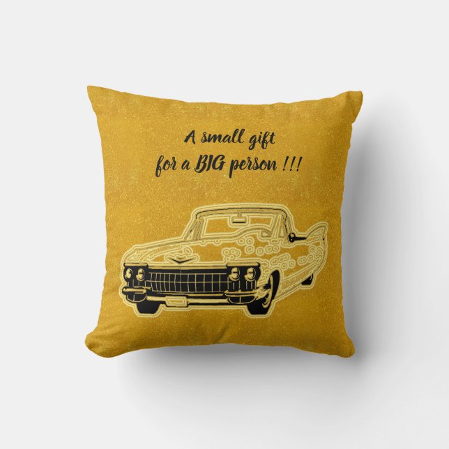 Cojín Decorativo Coche de oro negro elegante y elegante (Anverso)