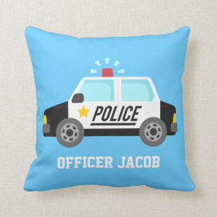 Cojín Decorativo Coche de Policía Clásico con Sirena para la Habita