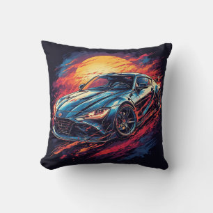 Cojín Decorativo Coche deportivo estilizado con pinceladas dinámica