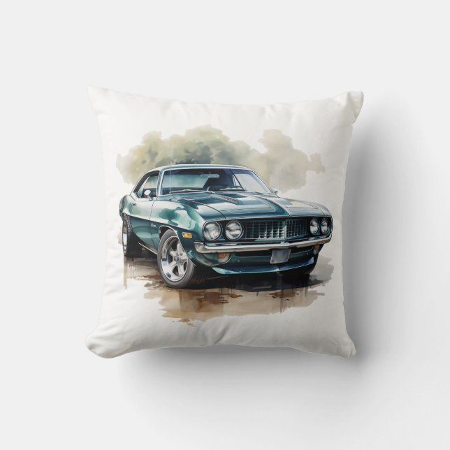 Cojín Decorativo Coche muscular clásico (Anverso)