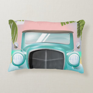 Cojín Decorativo coche verde espuma de mar vintage