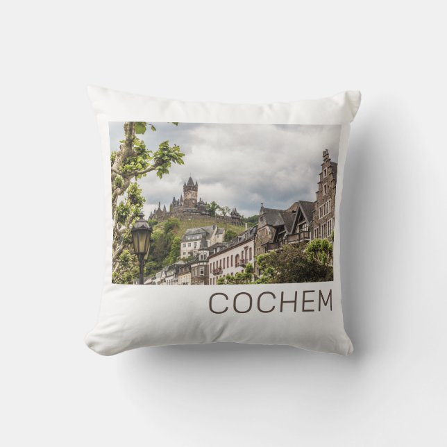 Cojín Decorativo Cochem Moselle Panorama Alemania Souvenir (Anverso)