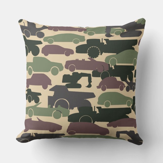 Cojín Decorativo Coches de camuflaje (Anverso)
