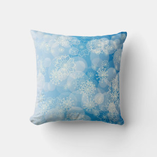 Cojín Decorativo Cochitos de Navidad sobre un fondo azul