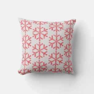Cojín Decorativo Cochos de Nieve Rojos Para Sofá Sillón Reposera