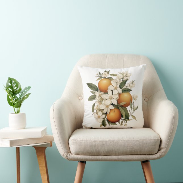 Cojín Decorativo Cocina de flores de Naranja de época (Silla)