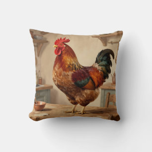 Cojín Decorativo Cocina de granja del gallo orgulloso