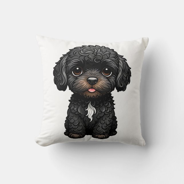 Cojín Decorativo Cockapoo negro (Anverso)