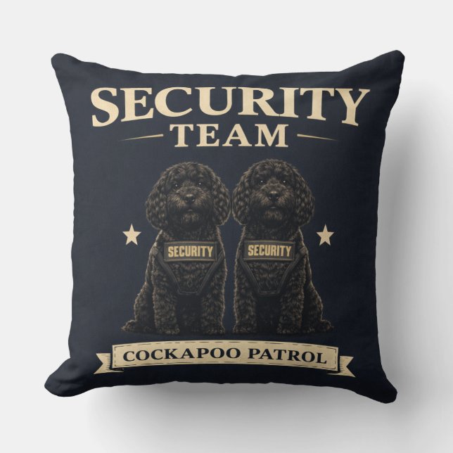 Cojín Decorativo Cockapoo Security Team Gift cushion (Anverso)