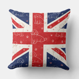 Cojín Decorativo Cockapoo UK Gift | Union Jack Dog Cushion
