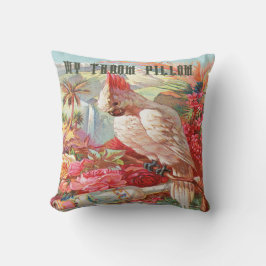 Cojín Decorativo Cockatoo tropical vintage