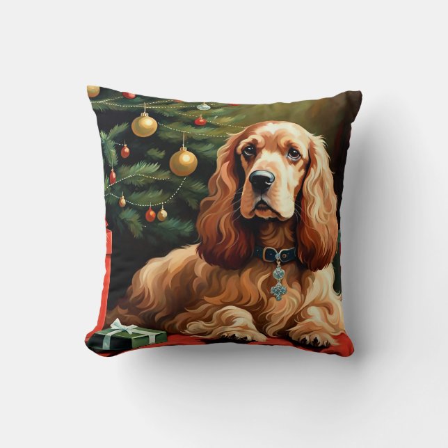 Cojín Decorativo Cocker Spaniel Christmas (Anverso)