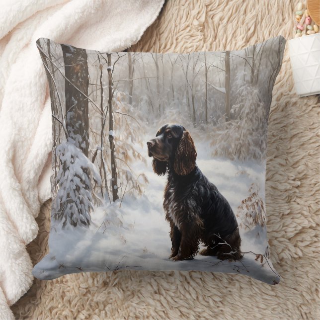 Cojín Decorativo Cocker Spaniel Deja que nieve Navidad (Manta)