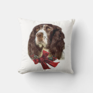 Cojín Decorativo Cocker Spaniel Inglés de Navidad