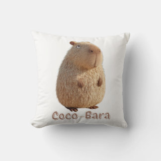 Cojín Decorativo Coco-Bara Vibes. Núcleo de los capibara: Cocoteros