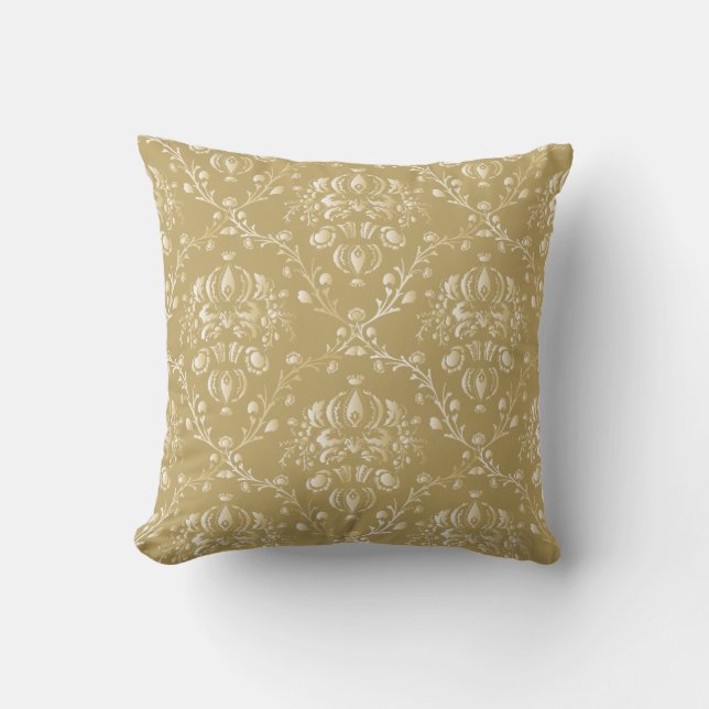 Cojín Decorativo Cocoa Brown Damask (Anverso)