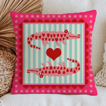 Cocodrilos rosados con patrón de corazón maximalis