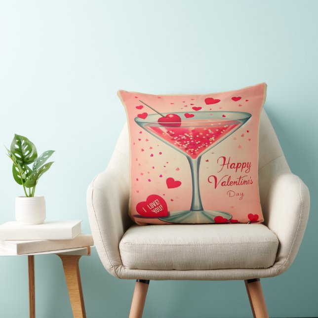 Cojín Decorativo Cóctel de Mid Century Valentine Martini (Silla)