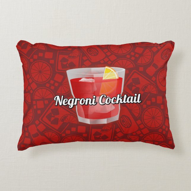 Cojín Decorativo Cóctel Negroni (Anverso)