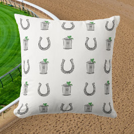 Cojín Decorativo Cócteles Mint Julep y Herraduras Fiesta Derby