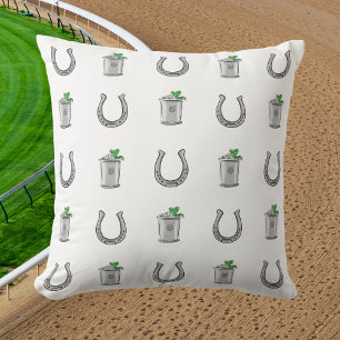 Cojín Decorativo Cócteles Mint Julep y Herraduras Fiesta Derby