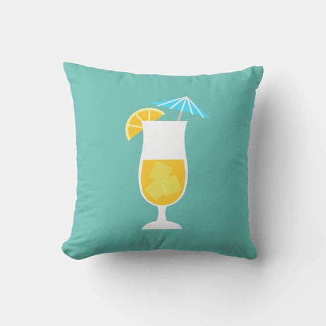 Cojín Decorativo Cócteles naranja y Lime (Anverso)