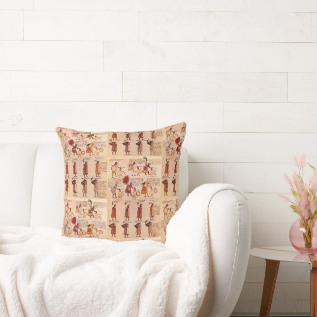 Cojín Decorativo Códice Azteca Mendoza Legado Nativo (Sofá)